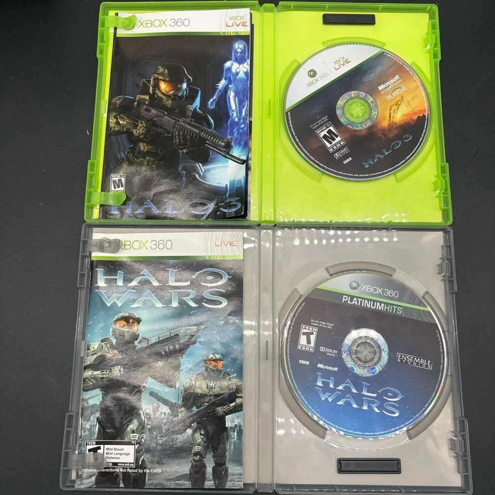 Halo Wars Platinum Hits + Halo‎ 3 Xbox 360 CIB Complete Lot Microsoft Bungie